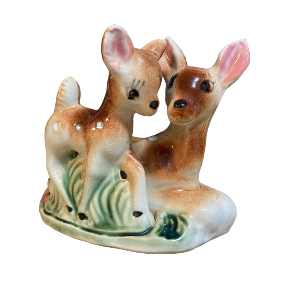 MCM 1950s Shafford Deer Fawn Hand Painted Planter